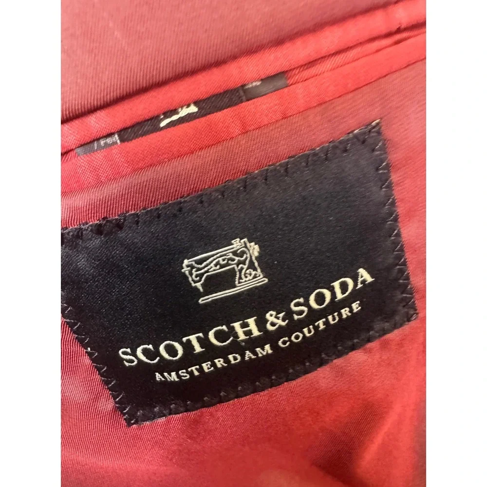 Scotch & Soda Amsterdam Couture Mens Black Blazer Floral Lining Size Men 40